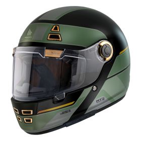 Casco Integrale MT Helmets Jarama 68th C1 Verde Grigio Nero Lucido