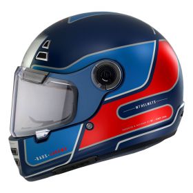 Integralhelm MT Helmets Jarama Baux D7 Blau Rot Matt