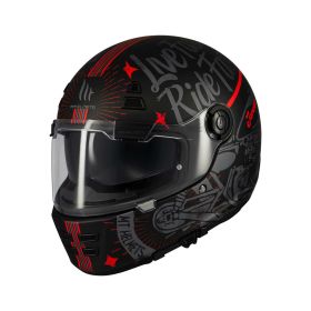 MT HELMETS JARAMA SV ART E5 Matt Schwarz/Rot Vollvisierhelm