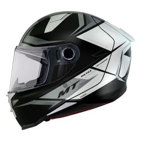 Casco Integrale MT Helmets Revenge 2 S Hatax B2 Nero Bianco Grigio Lucido