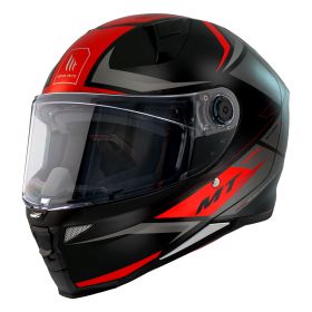 Casco Integrale MT Helmets Revenge 2 S Hatax B5 Nero Bianco Rosso Opaco
