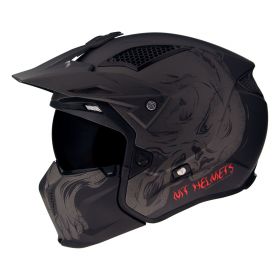 Casco Modulare MT Helmets Streetfighter SV S Darkness A2 Nero Grigio Opaco
