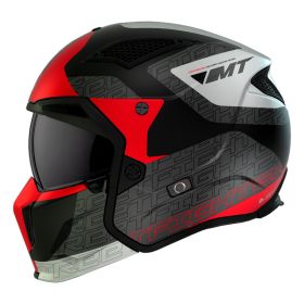 Casco Modulare MT Helmets Streetfighter SV S Totem B15 Nero Grigio Rosso Opaco