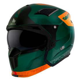 Modular Helmet MT Helmets Streetfighter SV S Totem C6 Green Orange Matt