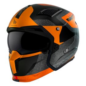 Casco Modulare MT Helmets Streetfighter SV S Totem B4 Nero Grigio Arancio Opaco