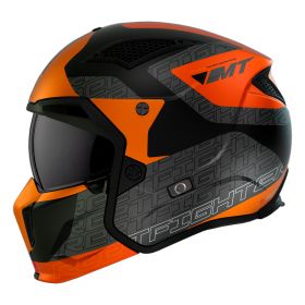 Modular Helmet MT Helmets Streetfighter SV S Totem B4 Black Gray Orange Matt