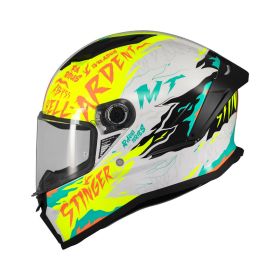 MT HELMETS STINGER 2 ARDENT A3 Vollvisierhelm Glänzend Gelb/Grau