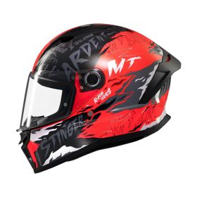 MT HELMETS STINGER 2 ARDENT C5 Vollvisierhelm Glänzend Grau/Rot