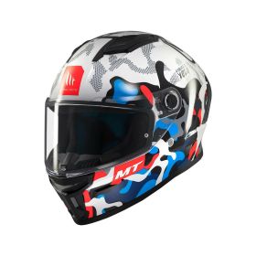 MT HELMETS STINGER 2 YOZU A7 Vollvisierhelm Glänzend Blau/Weiß/Rot