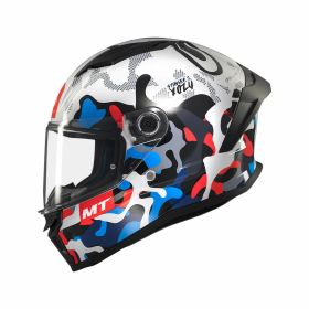 MT HELMETS STINGER 2 YOZU A7 Vollvisierhelm Glänzend Blau/Weiß/Rot