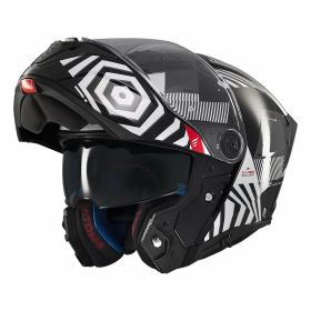 MT HELMETS ATOM 2 SV STRANGE B2 Modularhelm Glänzend Schwarz/Weiß