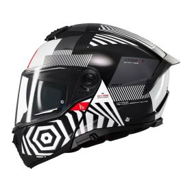MT HELMETS ATOM 2 SV STRANGE B2 Modularhelm Glänzend Schwarz/Weiß
