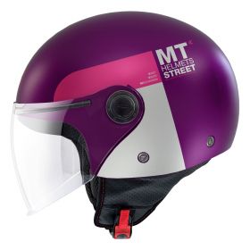 Jet Helmet MT Helmets Street S Inboard C8 Purple White Matt