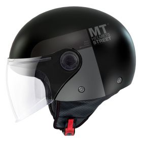 Jet Helmet MT Helmets Street S Inboard D2 Black Gray Matt
