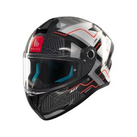 MT HELMETS TARGO S BRIK C0 Glänzendes Grau/Schwarz Vollvisierhelm
