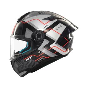 MT HELMETS TARGO S BRIK C0 Glänzendes Grau/Schwarz Vollvisierhelm