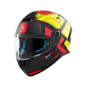 MT HELMETS TARGO S BRIK C3 Vollvisierhelm Matt Schwarz/Rot/Gelb