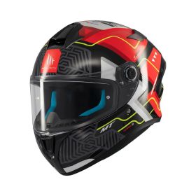 MT HELMETS TARGO S BRIK C5 Glänzend Grau/Rot Vollvisierhelm