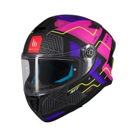MT HELMETS TARGO S BRIK C8 Integrierter Helm Matt Weiß/Schwarz/Rosa