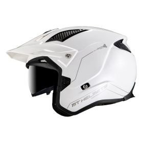 Jet Helmet MT Helmets District SV S Solid A0 White Gloss