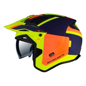 Jet Helmet MT Helmets District SV S Analog D27 Yellow Orange Blue Matt