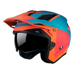 Casco Jet MT Helmets District SV S Analog D24 Arancio Blu Rosso Opaco