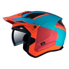 Casco Jet MT Helmets District SV S Analog D24 Arancio Blu Rosso Opaco