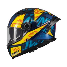 MT HELMETS BRAKER SV FURY C17 Vollvisierhelm Glänzend Gelb/Blau