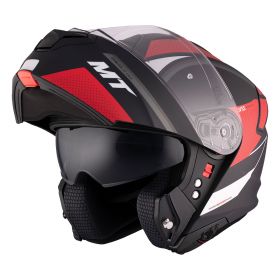 Modular Helm MT Helmets Genesis SV Cave A5 Schwarz Rot Weiß Matt