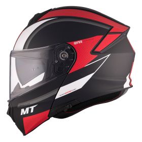 Modular Helmet MT Helmets Genesis SV Cave A5 Black Red White Matt
