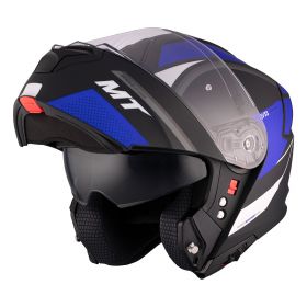 Modular Helmet MT Helmets Genesis SV Cave A7 Black Blue White Matt