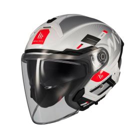 Casco Jet MT HELMETS COSMO SV SILENCE A2 grigio/bianco lucido