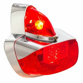 Red Metal NAG Rear Light with Chrome Housing without Bulbs