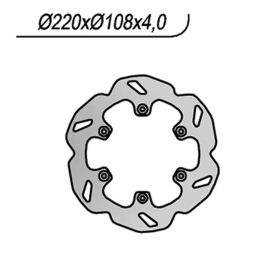 NG Wave Brake Disc Rear Left Side 6 Holes 6.25 mm for GAS GAS