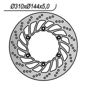 NG linke Vorderbremscheibe 6 Löcher 10,25 mm für TRIUMPH