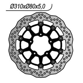 Disque de frein avant NG côté droit/gauche 5 trous 8,25/10,25 mm pour KAWASAKI