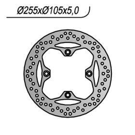 Disco freno posteriore NG lato destro 4 fori da 10,25mm per TRIUMPH