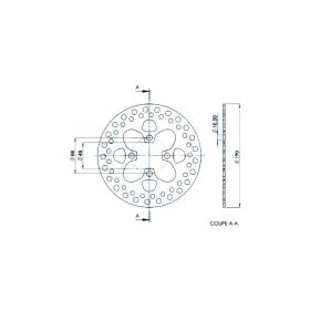 DISCO FRENO ANTERIORE D.190MM D. INTERNO 48MM 4 FORI NG MBK STUNT SLIDER 50