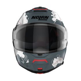 Modularer Helm NOLAN N100-6 Legend Checa N-COM 030 Schiefergrau