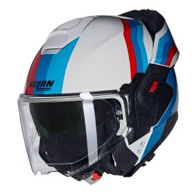 Casco modulare reversibile NOLAN N120-1 Lineo 347 bianco blu rosso