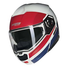 Casque modulable NOLAN N90-3 Roboto 345 blanc rouge bleu