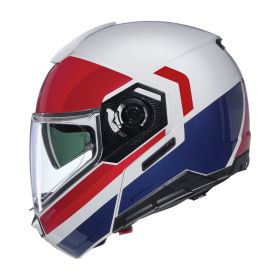 Casque modulable NOLAN N90-3 Roboto 345 blanc rouge bleu