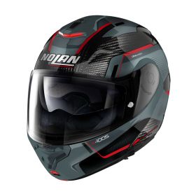 Modular Helmet NOLAN X-1005 U Carbon Undercover N-COM 044 Slate Grey Red
