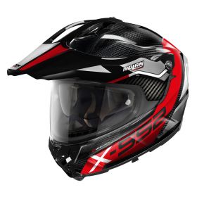 Dual Road Helmet NOLAN X-552 U Carbon Dinamo N-COM 022 Glossy Black Red White