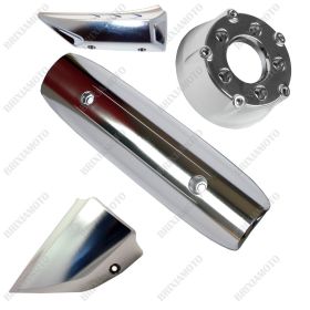 KIT 4 PROTEZIONI MARMITTA SCARICO YAMAHA T-MAX TMAX 2008 2009 2010 2011 CROMO