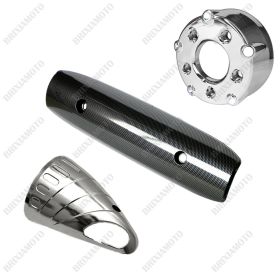 KIT MARMITTA YAMAHA TMAX T-MAX T MAX 07 COLLETTORE SCARICO FONDELLO CROMO CARBON