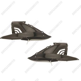 COPPIA FIANCHETTI MOTORE CARENA CARENE YAMAHA NITRO MBK AEROX NERO LUCIDO