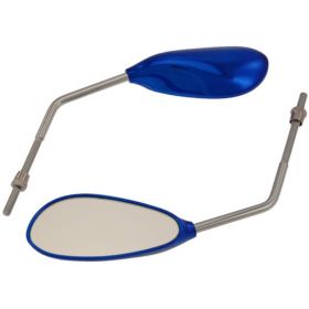 2 SPECCHIETTI BLU ANODIZZATO M8 GOCCIA