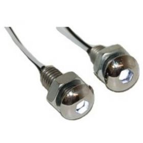 PAIR BOLTS STEEL WITH LED FRONT SCREW PER LICENSE PLATE WHITE LIGHT 12V