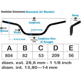 MANUBRIO SEZIONE VARIABILE ROSSO 28.6